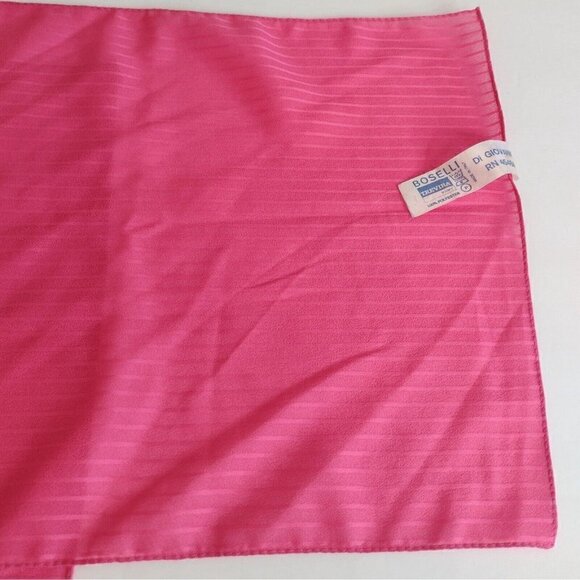 Vintage Boselli Trevira Do Giovanni Bright Pink Scarf Head Wrap Oblong Italy - Picture 6 of 6